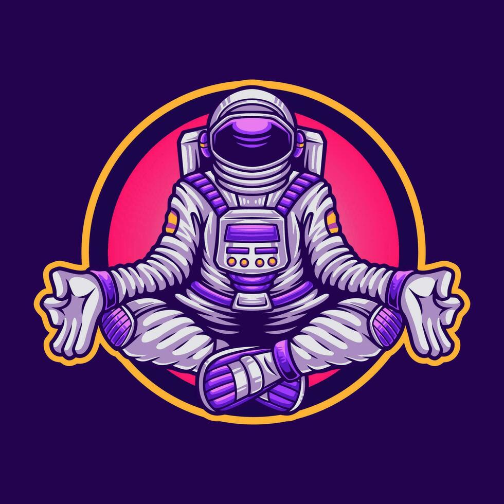 astronaute se détendre méditation T-shirt illustration conception vecteur