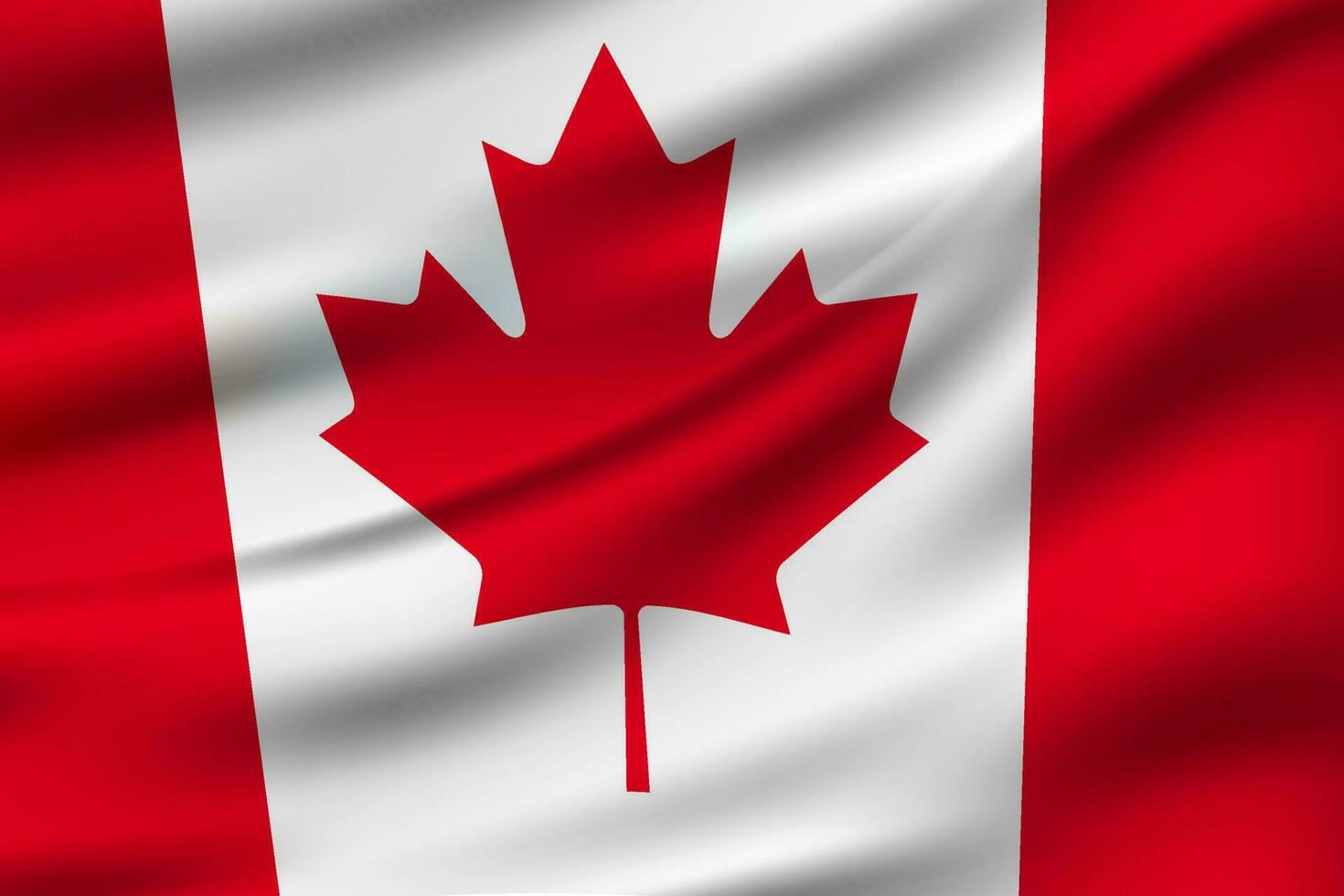 réaliste agitant drapeau de Canada. flottant textile canadien drapeau. canadien insigne. le érable feuille. vecteur