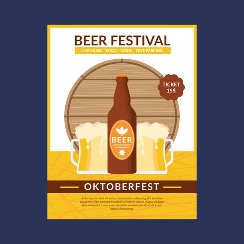 Modèle de Flyer de l'Oktoberfest vecteur