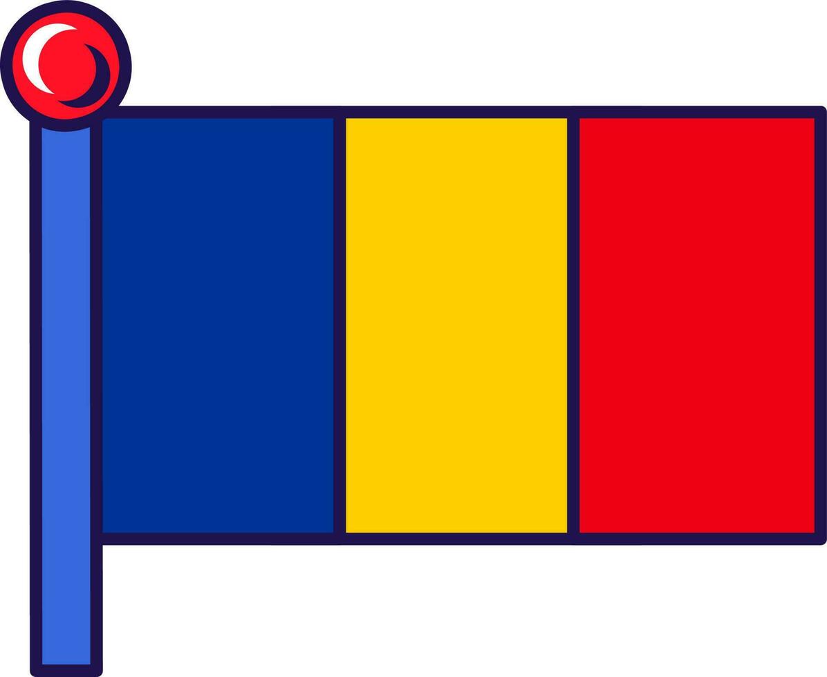 contour drapeau andorre mât drapeau bannière vecteur