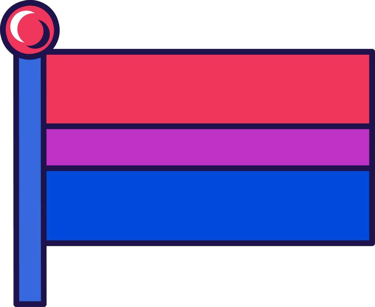 contour mât drapeau bisexuel fierté vecteur