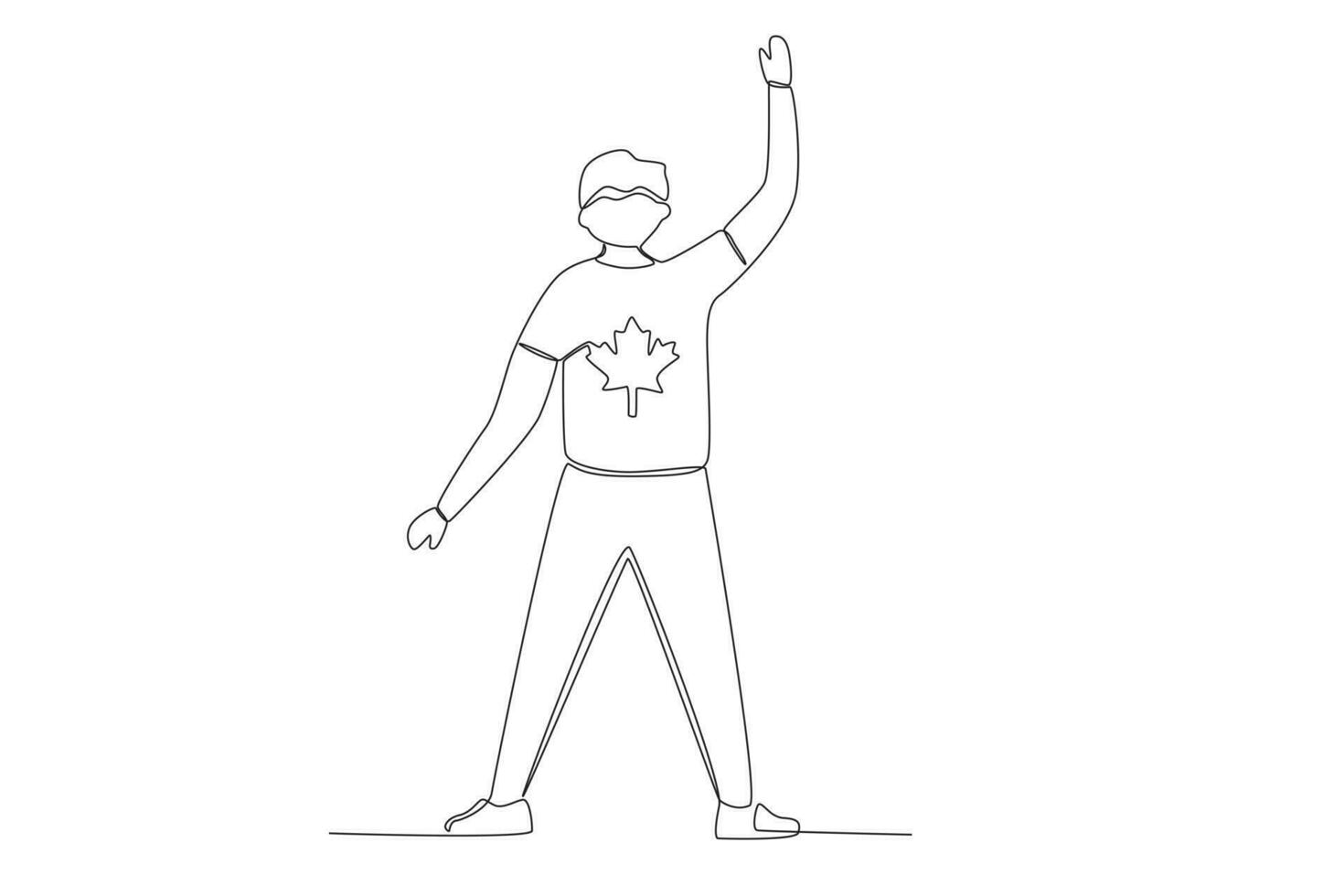 une homme portant une canadien symbole T-shirt vecteur