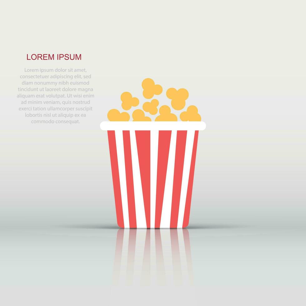 pop corn vecteur icône dans plat style. cinéma nourriture illustration sur isolé Contexte. pop corn signe concept.