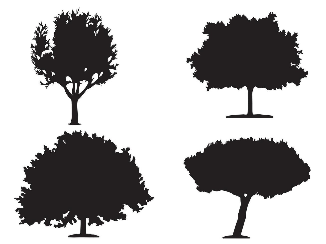 arbre noir sur blanc Contexte silhouette vecteur illustration conception