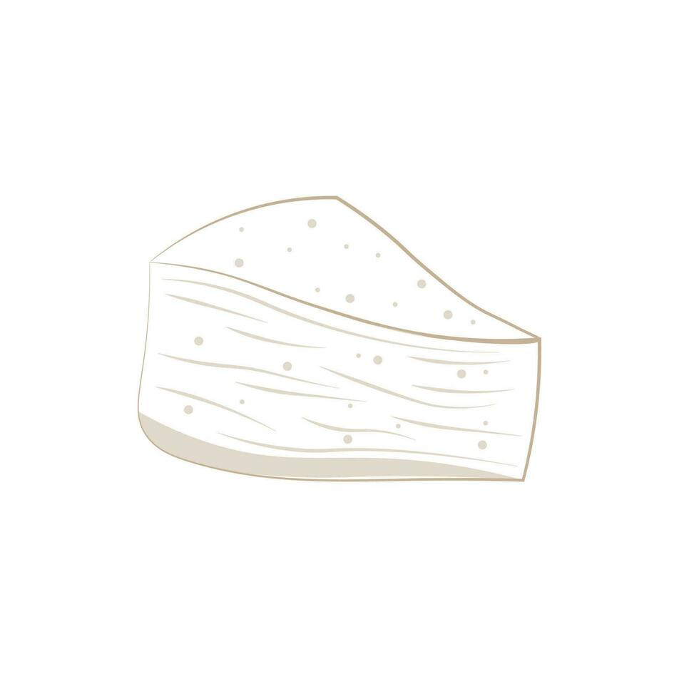 fromage gâteau tranche dessin animé ligne art vecteur illustration logo