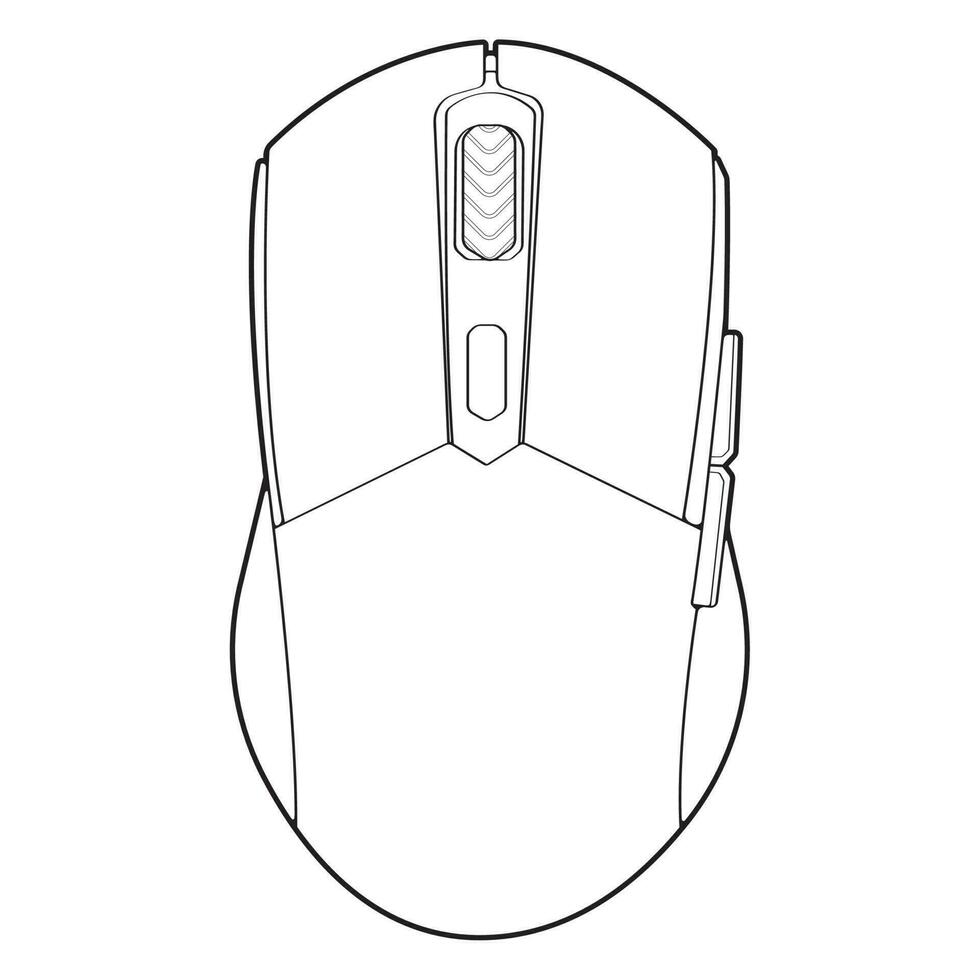 ordinateur Souris contour dessin vecteur, ordinateur Souris dans une esquisser style, ordinateur Souris formation modèle contour, vecteur illustration.