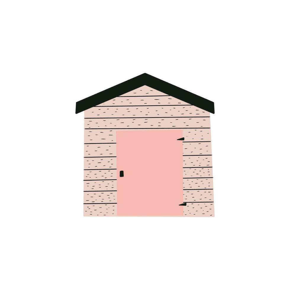 plage maison. paille cabanes, bungalow pour tropical Hôtel. vecteur illustration dans scandinave style.