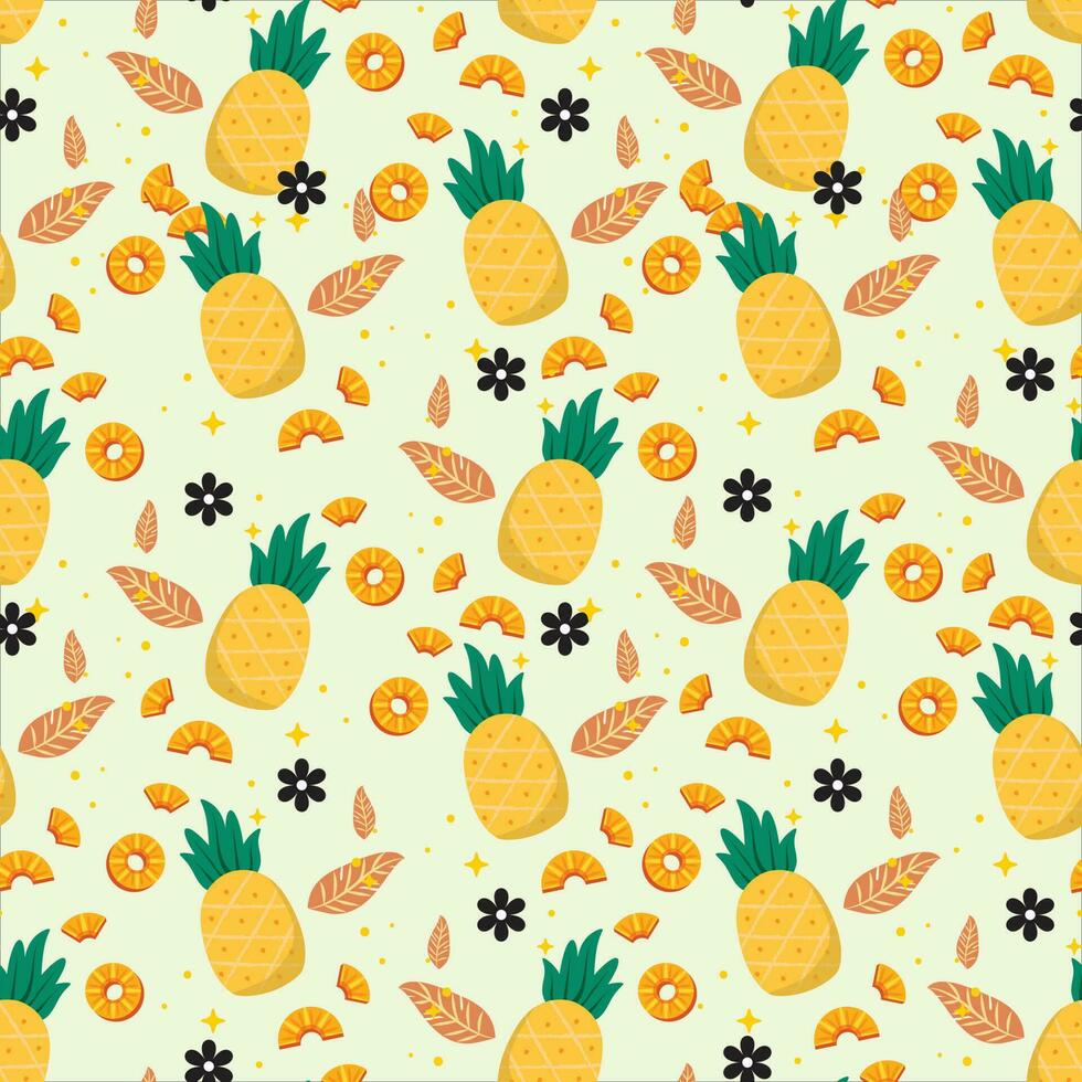 mignonne ananas fruit sans couture modèle avec pastel Contexte vecteur