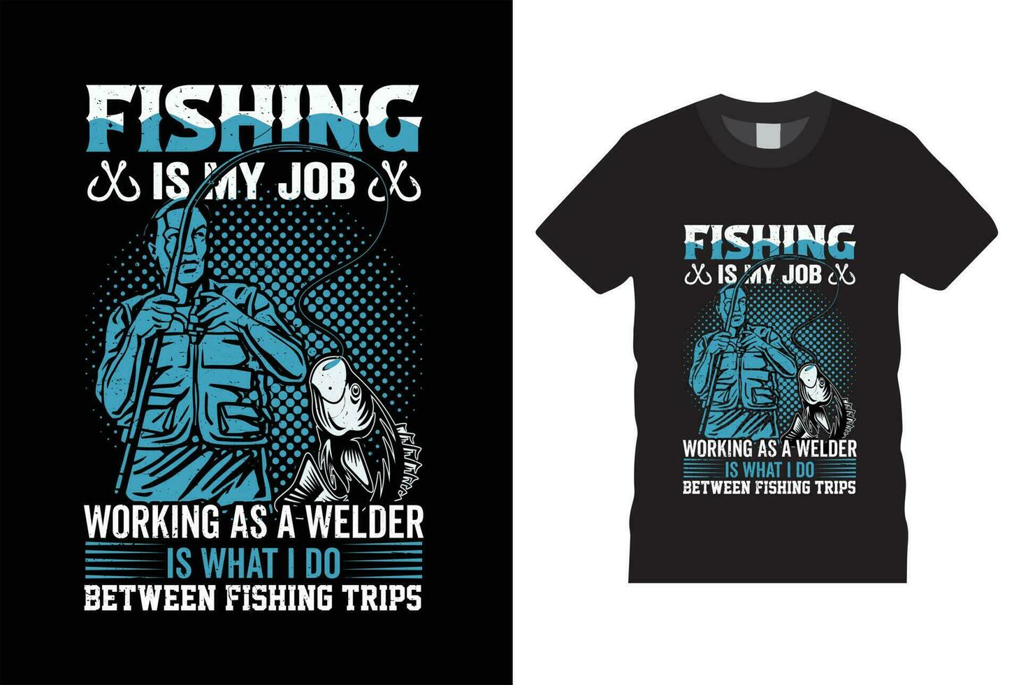 conception de tshirt de pêche vecteur