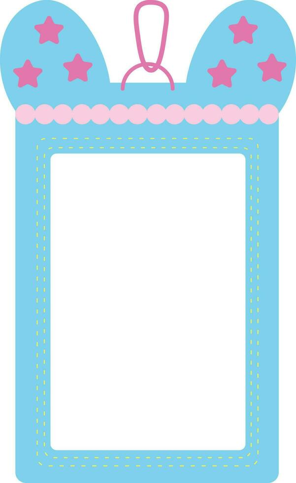 une mignonne bleu rectangle carte photo titulaire illustration vecteur