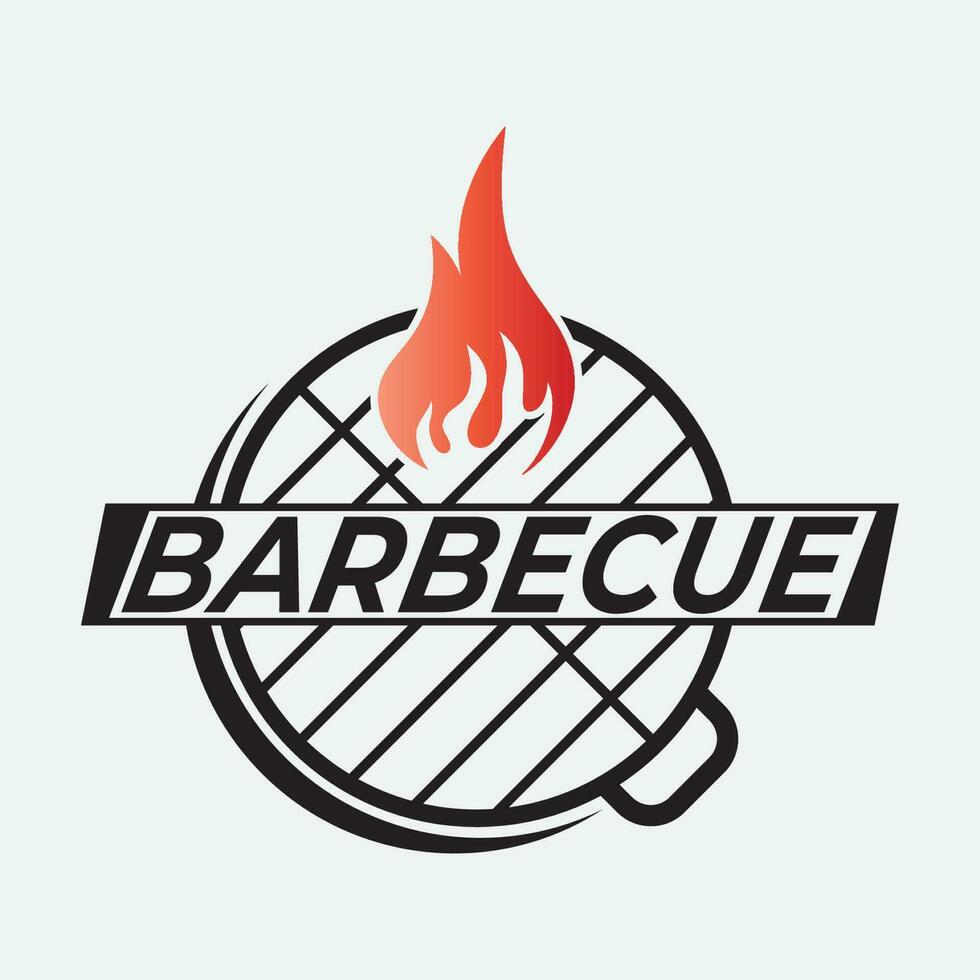 barbecue logo conception modèle illustration. vecteur