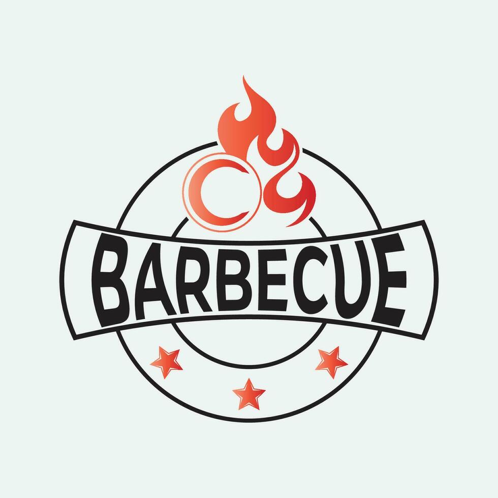 barbecue logo conception modèle illustration. vecteur