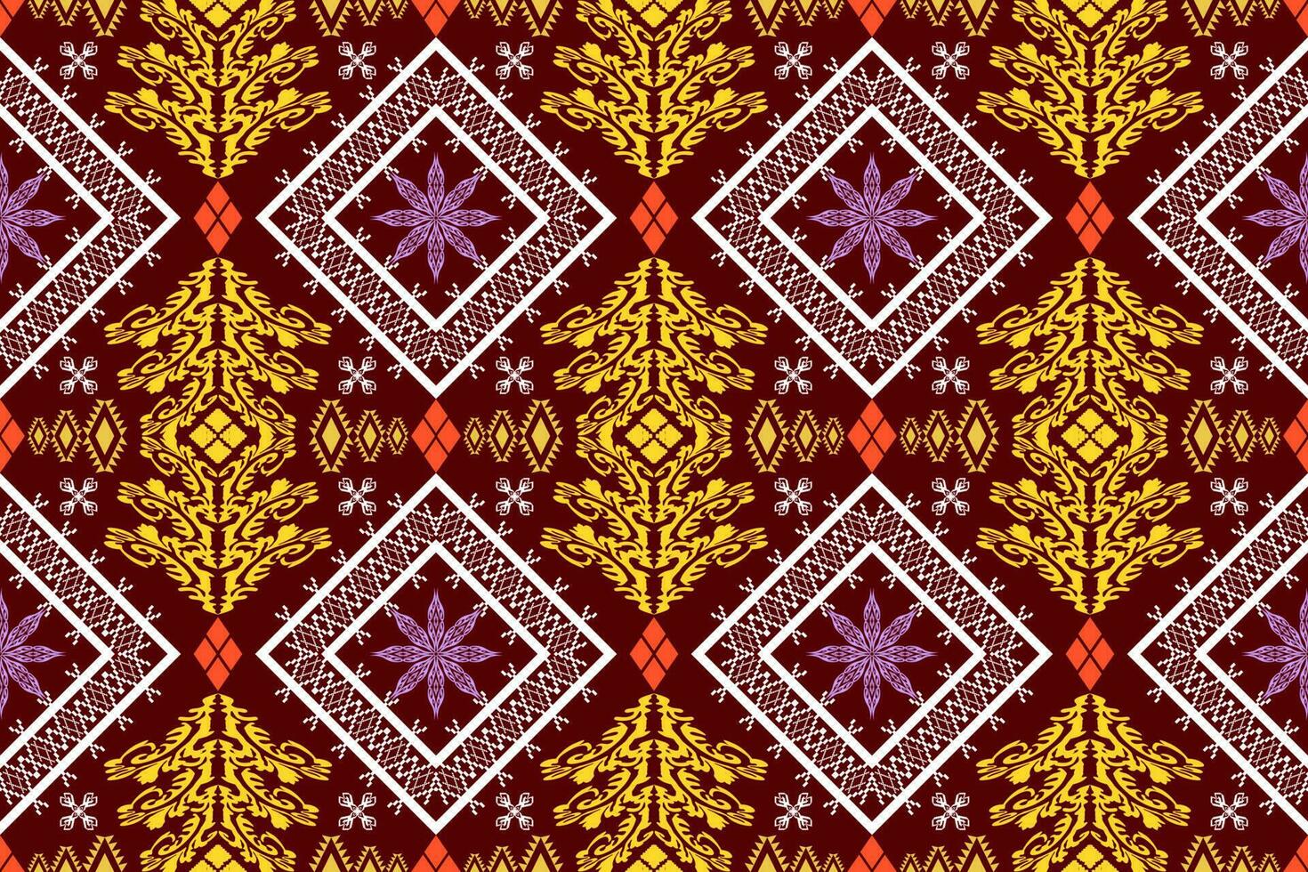 ethnique figure aztèque broderie style. géométrique ikat Oriental traditionnel art conception des motifs pour ethnique arrière-plan, papier peint, mode, vêtements, emballage, tissu, élément, sarong, graphique, vecteur illustration