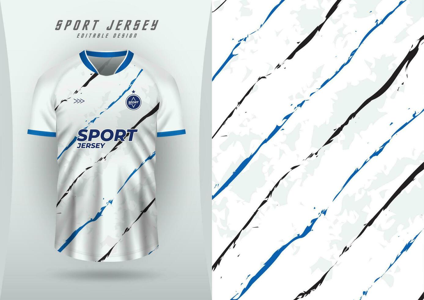 Contexte pour des sports Jersey, football Jersey, fonctionnement Jersey, courses Jersey, blanc et bleu rayures. vecteur