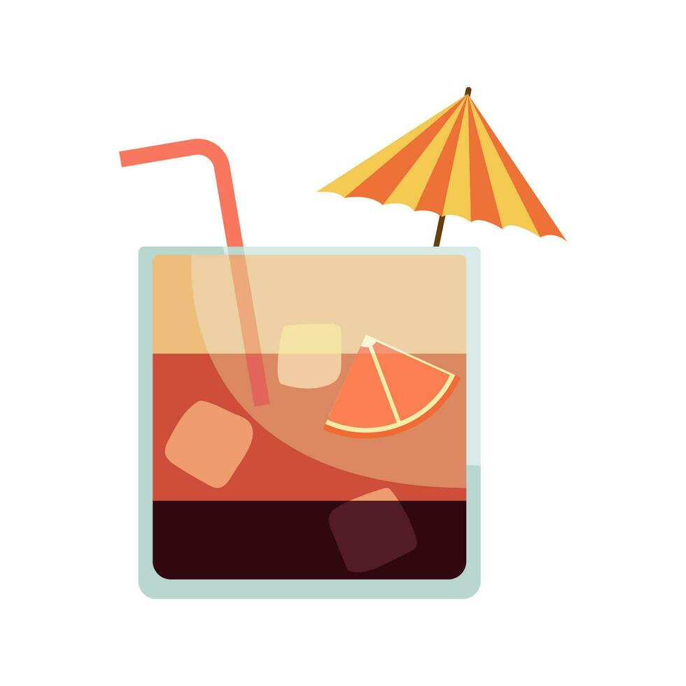 tropical des cocktails tasses boire. des lunettes vecteur illustration. rafraîchissant des cocktails avec la glace cubes et citrons. faire la fête, menu conceptions. alcoolique boissons. été et plage.