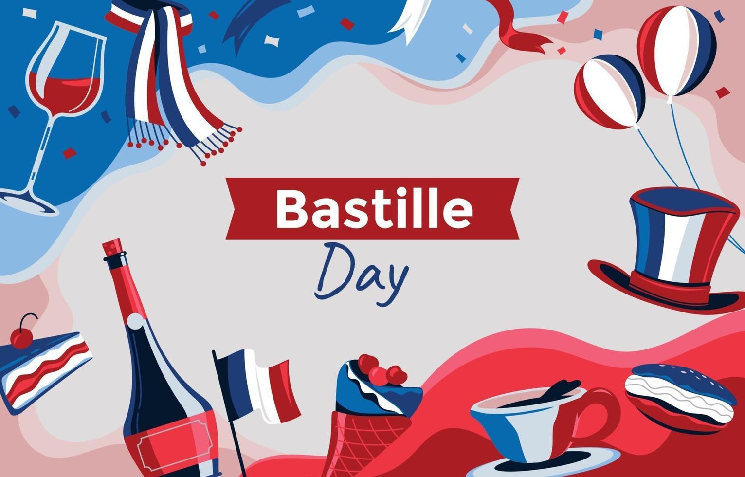 fond d'élément joyeux jour bastille vecteur