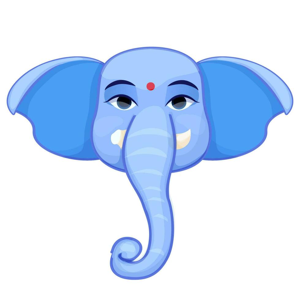 peu mignonne ganesh, religieux traditionnel Dieu l'éléphant dans dessin animé personnage isolé sur blanc Contexte. vecteur illustration