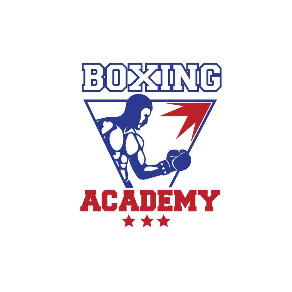 logo combattant boxe vecteur illustration