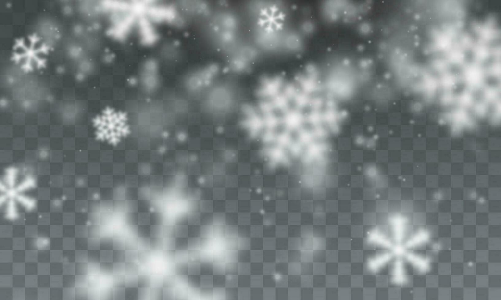 Noël neige. chute flocons de neige sur nuit Contexte. chute de neige. vecteur illustration
