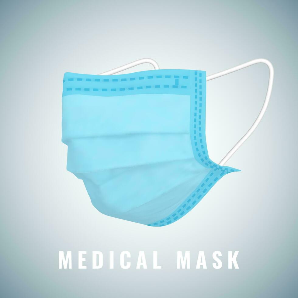 réaliste médical visage masque. détails 3d médical masque. vecteur illustration