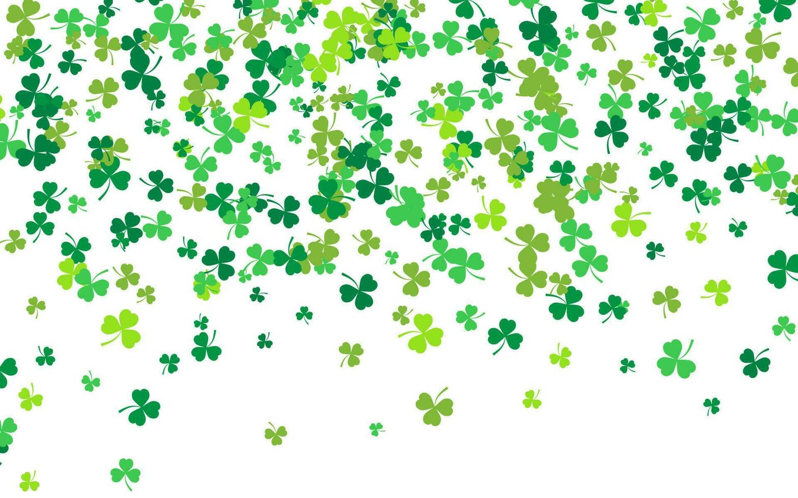Saint patrick's journée frontière avec vert quatre et arbre feuille trèfles sur blanc Contexte. irlandais chanceux et Succès symboles. vecteur illustration