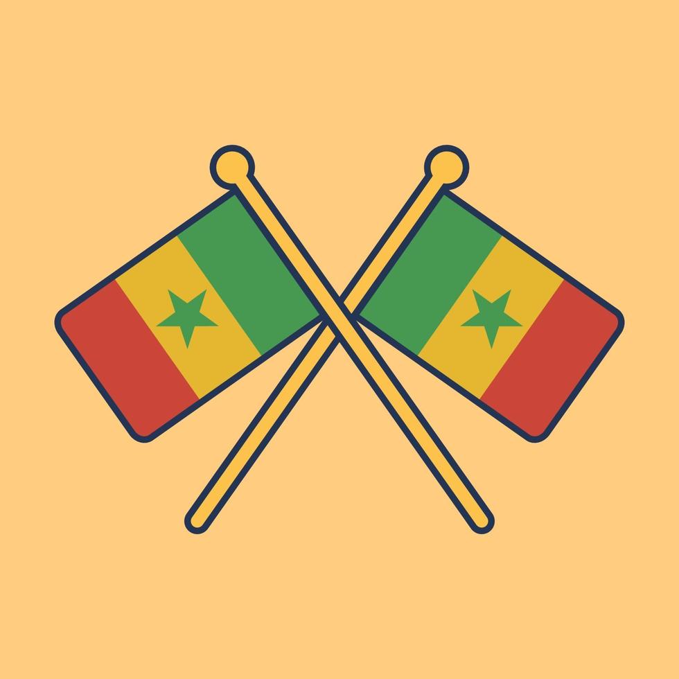 illustration de l & # 39; icône du drapeau du Sénégal vecteur