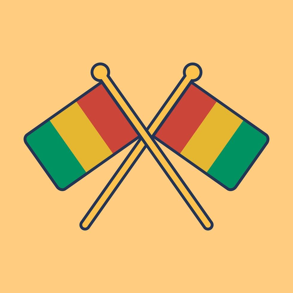 illustration d & # 39; icône de drapeau de guinée vecteur