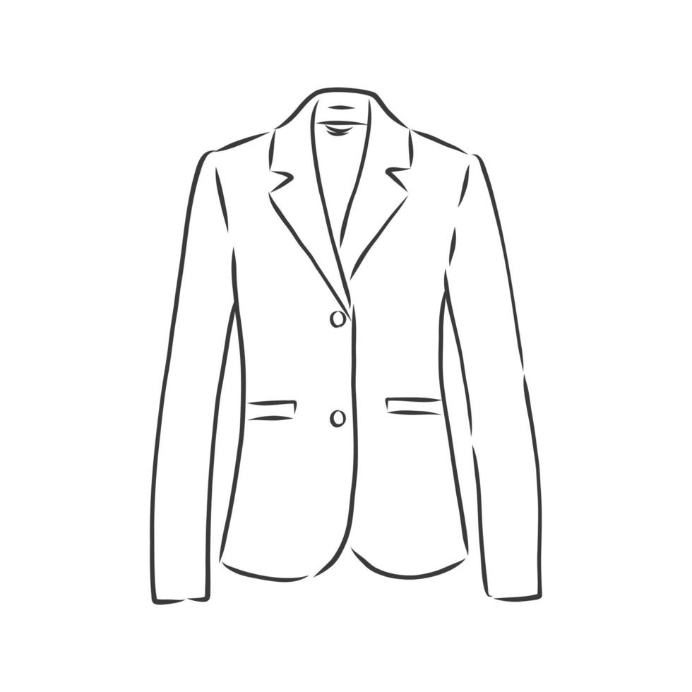 illustration vectorielle du blazer féminin. veste de costume classique pour femmes, illustration de croquis de vecteur