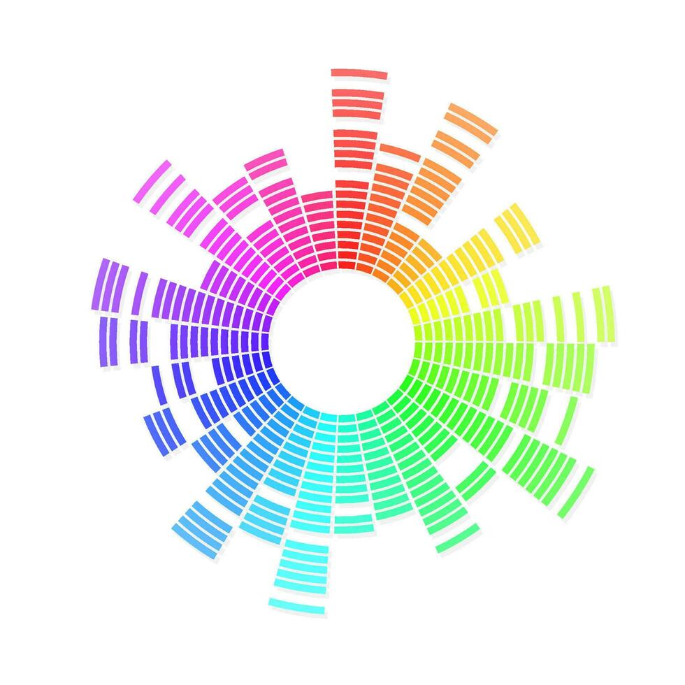 radial du son vague. la musique égaliseur. dynamique volume. vecteur illustration