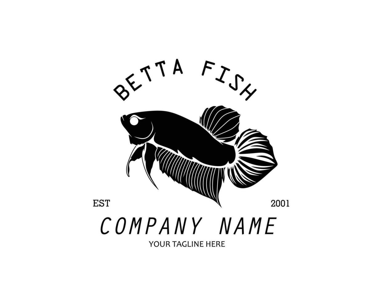 vecteur de conception de logo poisson betta