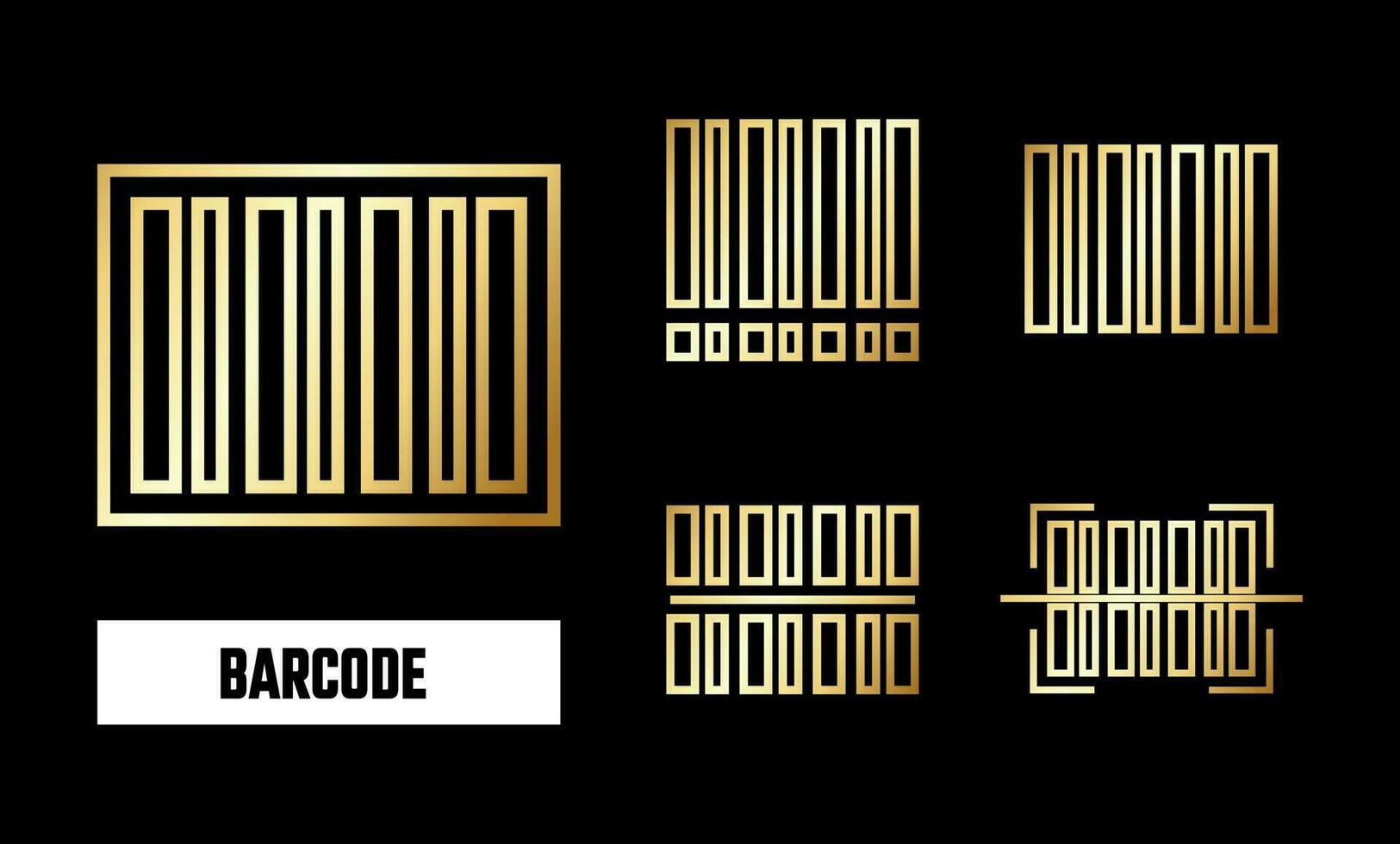 d'or code à barre icône vecteur illustration