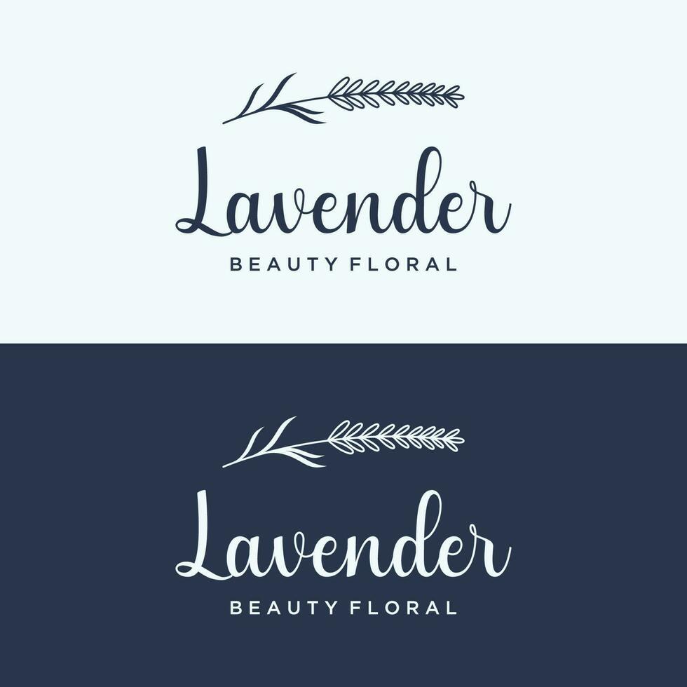 main tiré biologique lavande fleur logo modèle design.logo pour cosmétique, beauté, thé, huile, herbe. vecteur