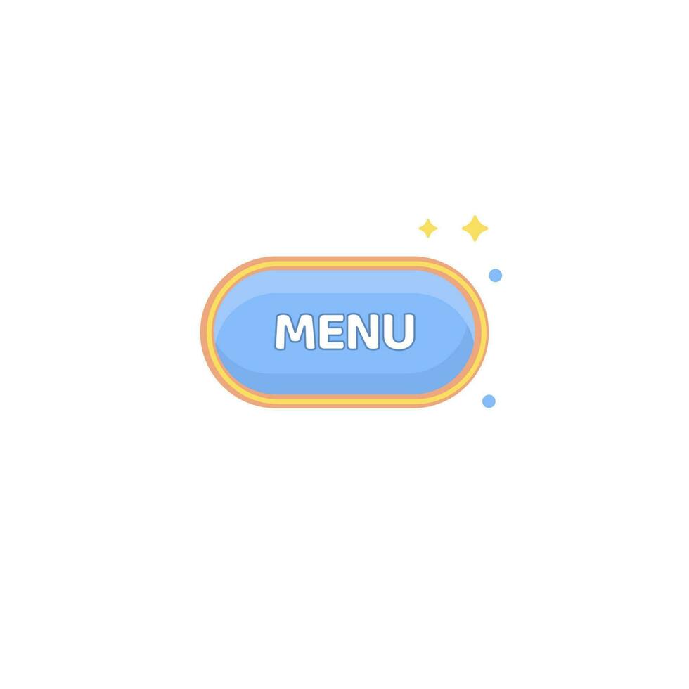 bleu ovale menu icône vecteur