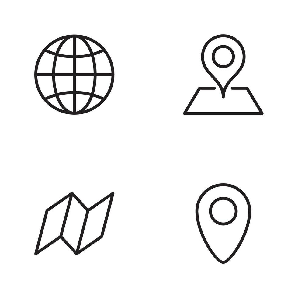 épingle ligne icône. géographie, Satellite, cartographie, trouver, globe, doublé, marquer, la navigation, indiquer, position vecteur