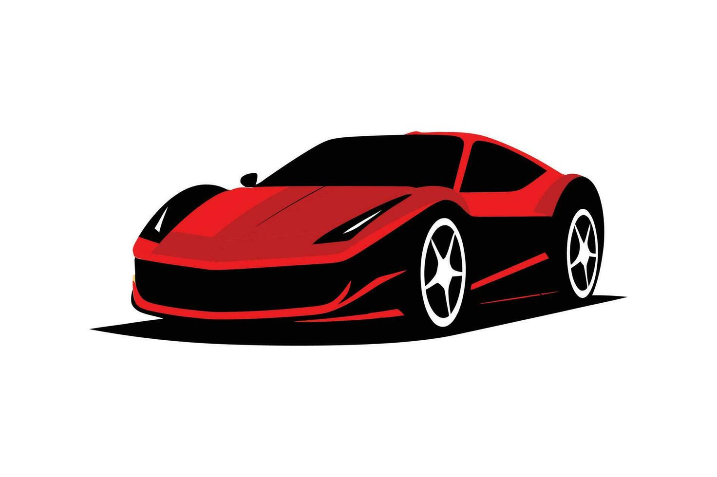 réaliste rouge sport voiture vecteur modèle illustration