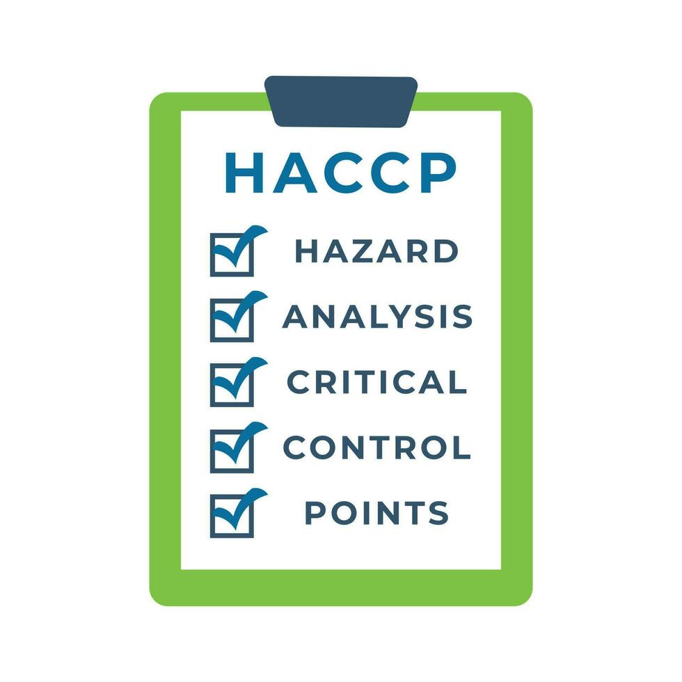 haccp document icône avec vérifier Des marques vecteur