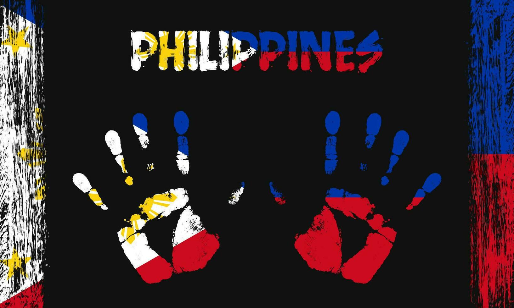 vecteur drapeau de philippines avec une paume