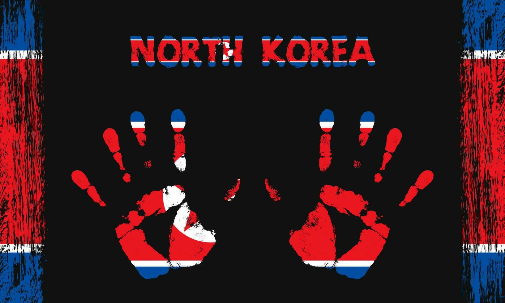 vecteur drapeau de Nord Corée avec une paume