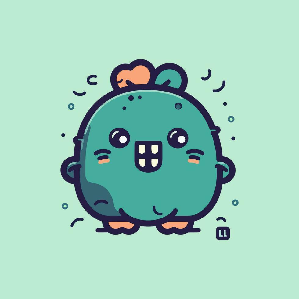 mignonne kawaii monstre dessin animé illustration vecteur