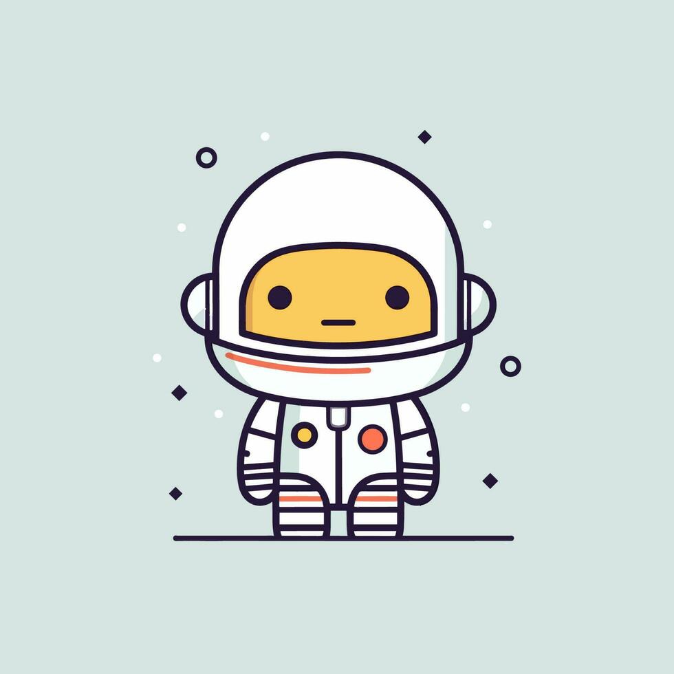 mignonne mascotte astronaute dessin animé astronaute illustration vecteur