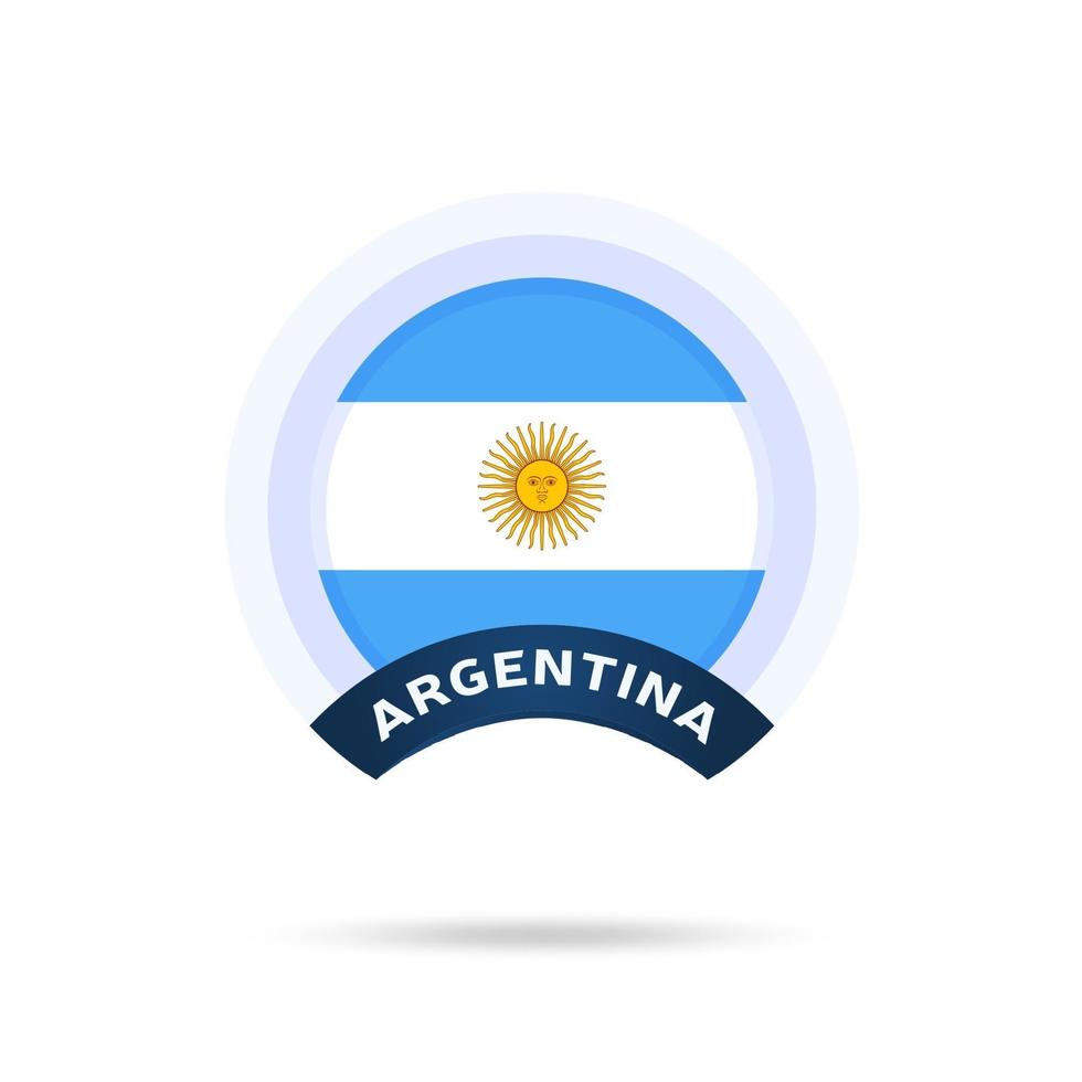icône du bouton cercle drapeau national argentine vecteur