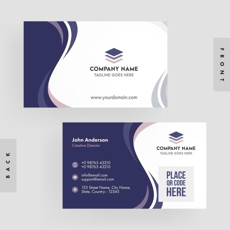 affaires ou visite cartes conception dans blanc et violet couleur. vecteur