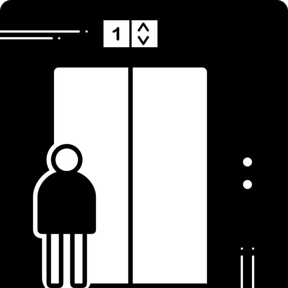 solide icône pour ascenseur vecteur