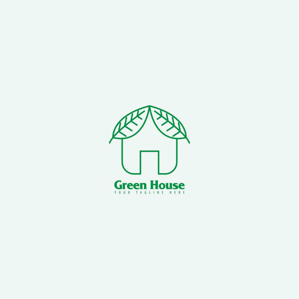 vecteur de logo de maison verte