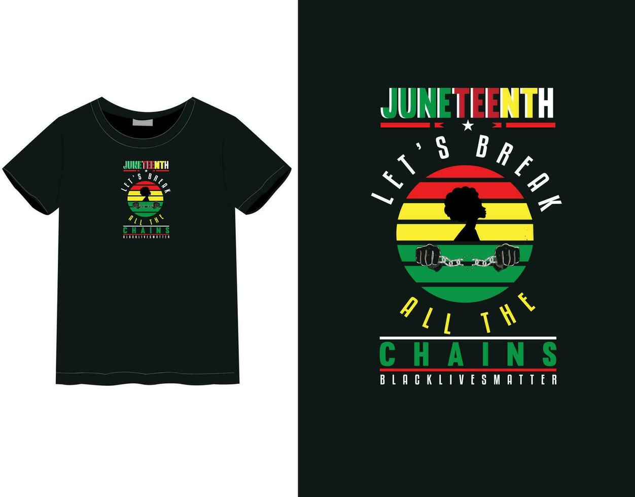 juneteenth 2023 T-shirt conception vecteur