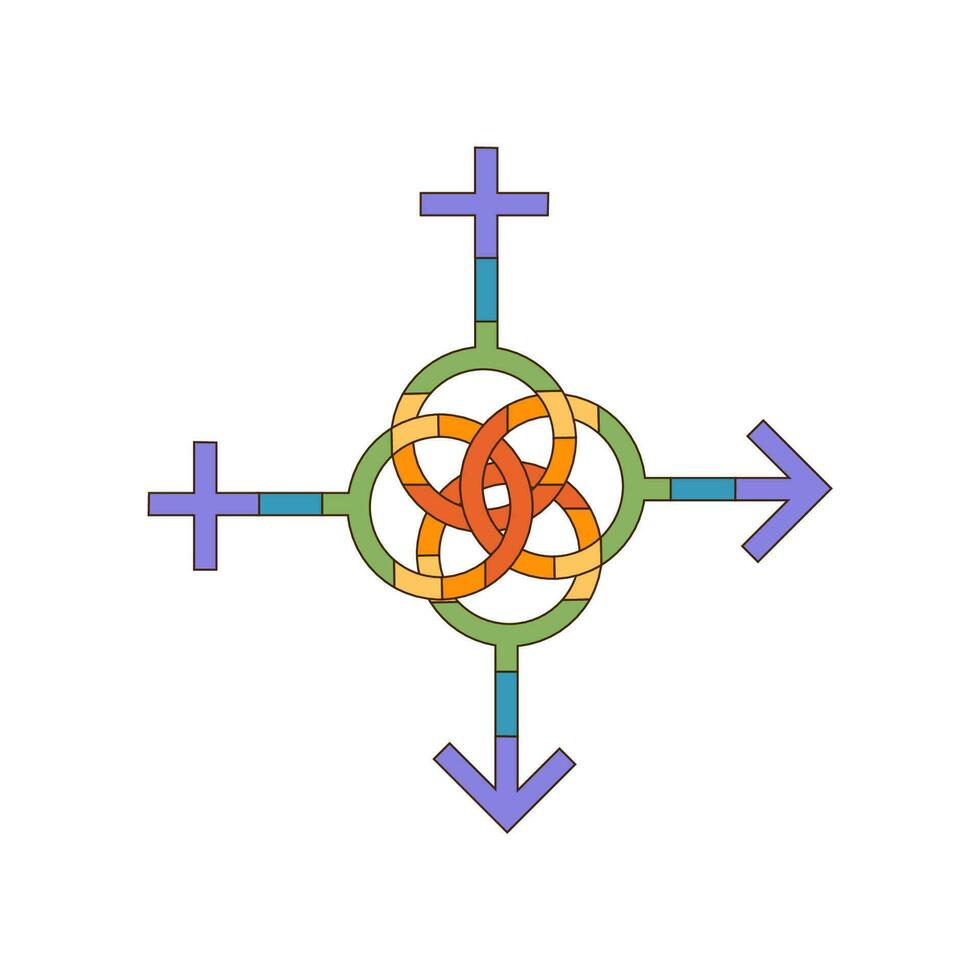 lgbt communauté symbole. égalité de Humain droits pour Hommes et femmes. transgenres icône avec arc en ciel drapeau couleur. vecteur illustration.