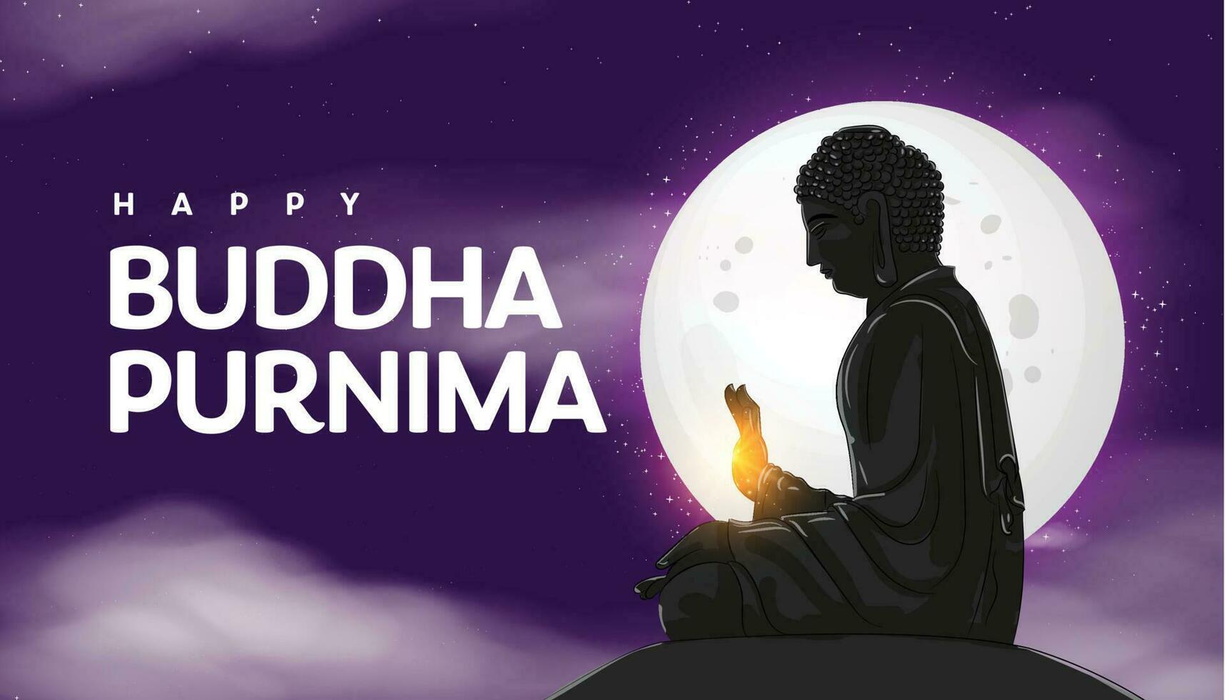 illustration de Seigneur Bouddha content vesak jour, Bouddha Purnima vœux salutations vecteur