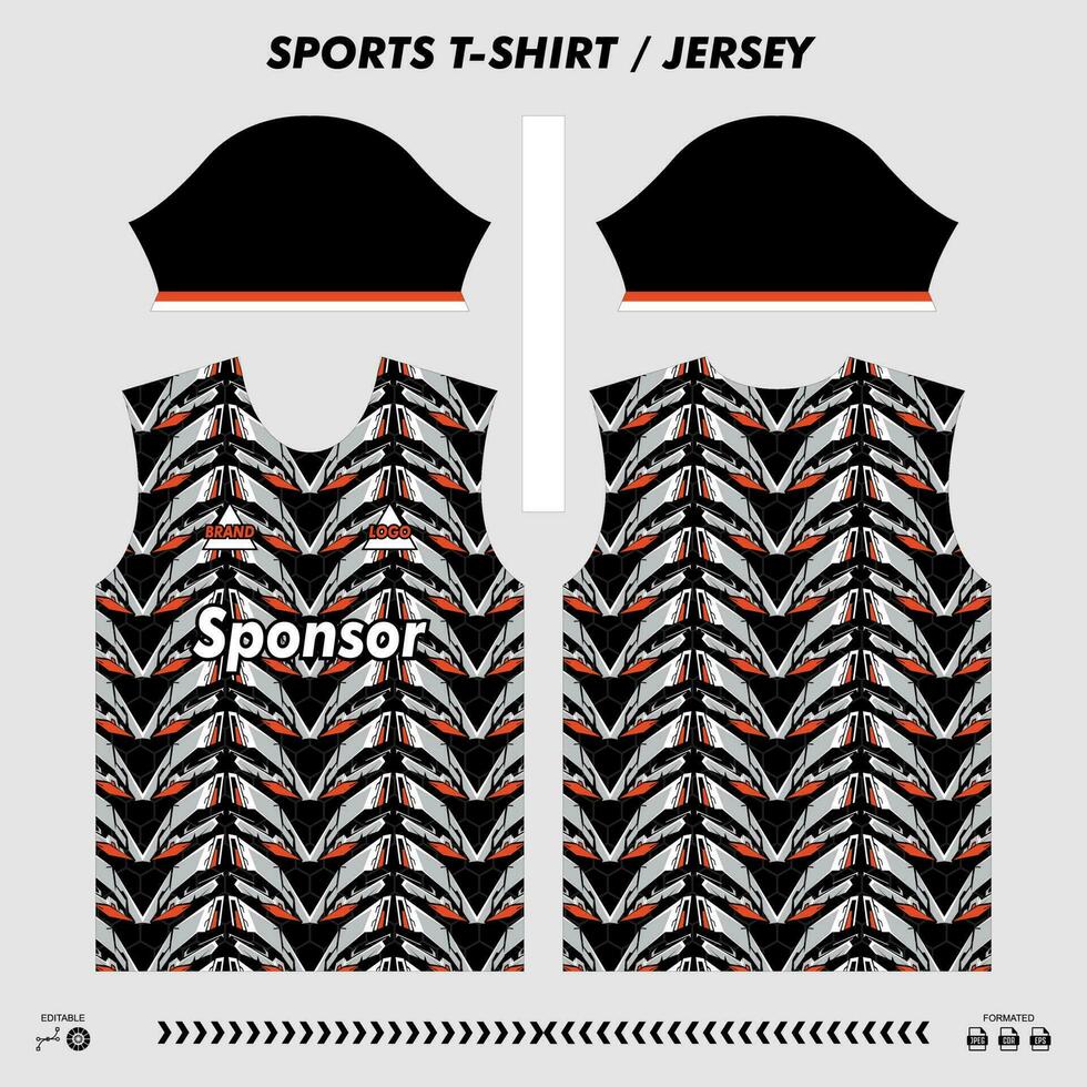 vecteur T-shirt sport conception, sublimation Jersey