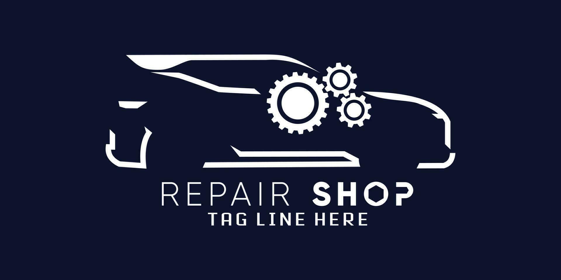 automobile réparation et voiture réparation logo avec Créatif voiture forme et équipement conception vecteur