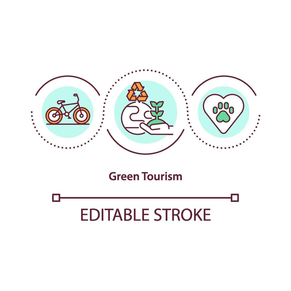 icône de concept de tourisme vert vecteur